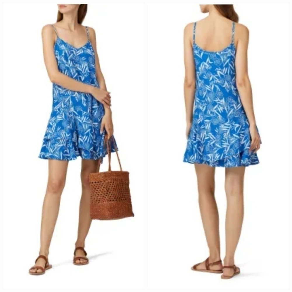 Thakoon Blue Floral & Leaf Print Dress